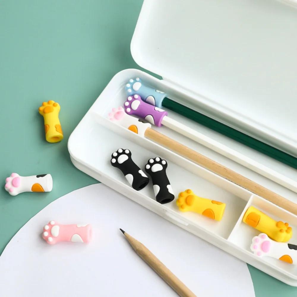 1pc Kawaii Cat Pencil Cap Cartoon Silicone Pen Topper Covers For Kids Cute Pencil Extender Stationery School Supplies
