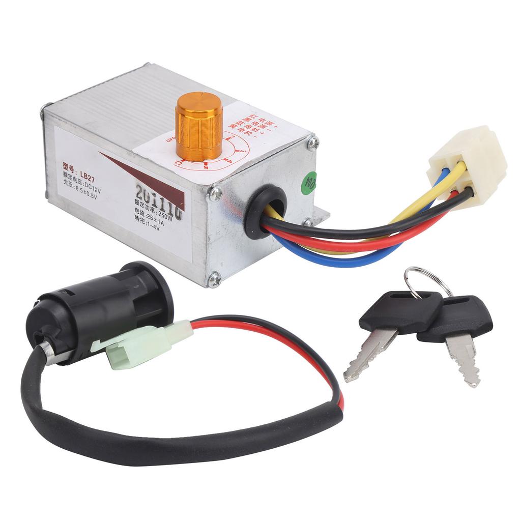 Regolatore di Velocità Controller 12V 250W con Set di Blocco Elettrico per Bicicletta Elettrica EBike