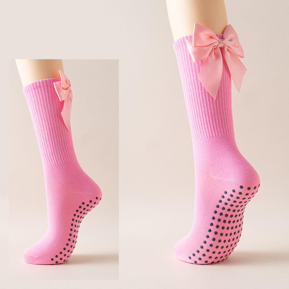 Cotton Pilates Socks Harajuku Street Strappy Grip Sock New Mid Tube Socks розовый