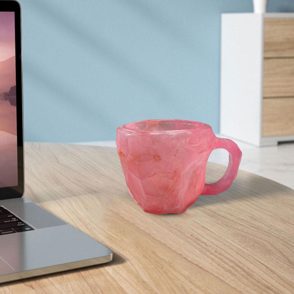 Imitation Mineral Kristall Kaffeetassen Imitation Mineral Kristall Tasse Exquisite Wassertasse Mehrfachverwendung mit Henkel für Zuhause Büro