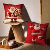 Santa Claus Pillow Case Sofa and Living Room Decorative Cushion Covers Dust-proof and Mite-proof Invisible Zipper