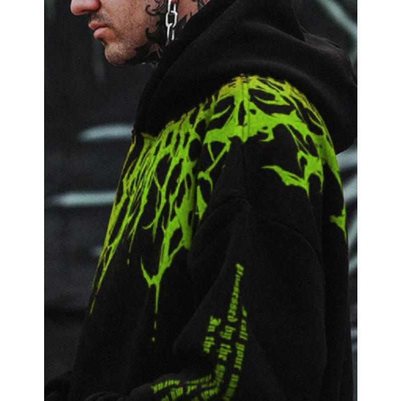 Ďáblova krev Nadměrná Zesílená Teplá Mikina Podzimní Pánská Ležérní Mikina