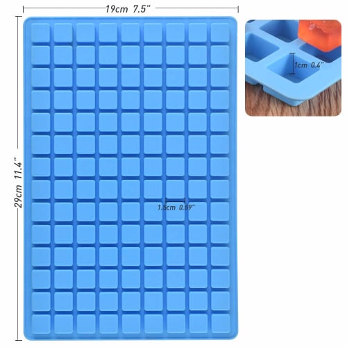 ionegg 126-Cavity Square Silicone Mold for Making Chocolate Candies, Mini Ice Cube Trays, and Truffle Pralines (3-Pack)