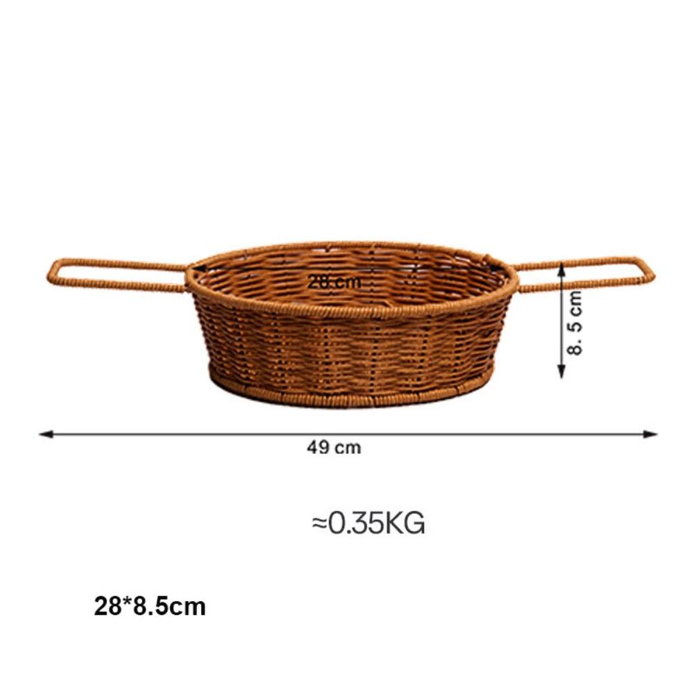 Twardość Rattanowa Taca na Owoce Organizer na Drobiazgi Przenośny Pojemnik do Przechowywania Ręcznie Tkany Koszyk do Przechowywania Chleba