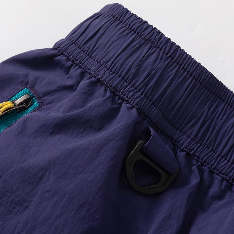 Men's Quick Dry Nylon Athletic Shorts – Elastic Waist Zipper Pocket Shorts for Outdoor Sports & Summer