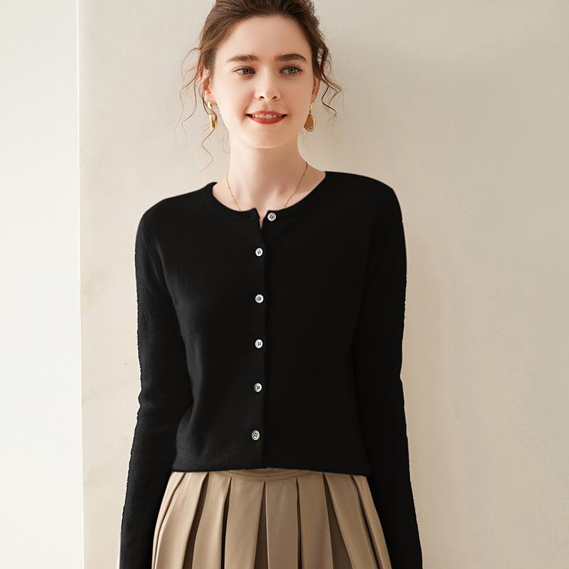 

Женский осенне-зимний кашемировый кардиган с круглым вырезом приталенного силуэта 2XL (135-150 jin)