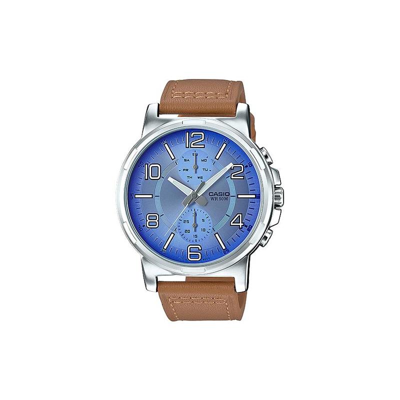 

Casio CASIOSTANDARD series 50m waterproof quartz movement Japanese and Korean watch men s watch blue dial MTP-E313L-2B2 синій