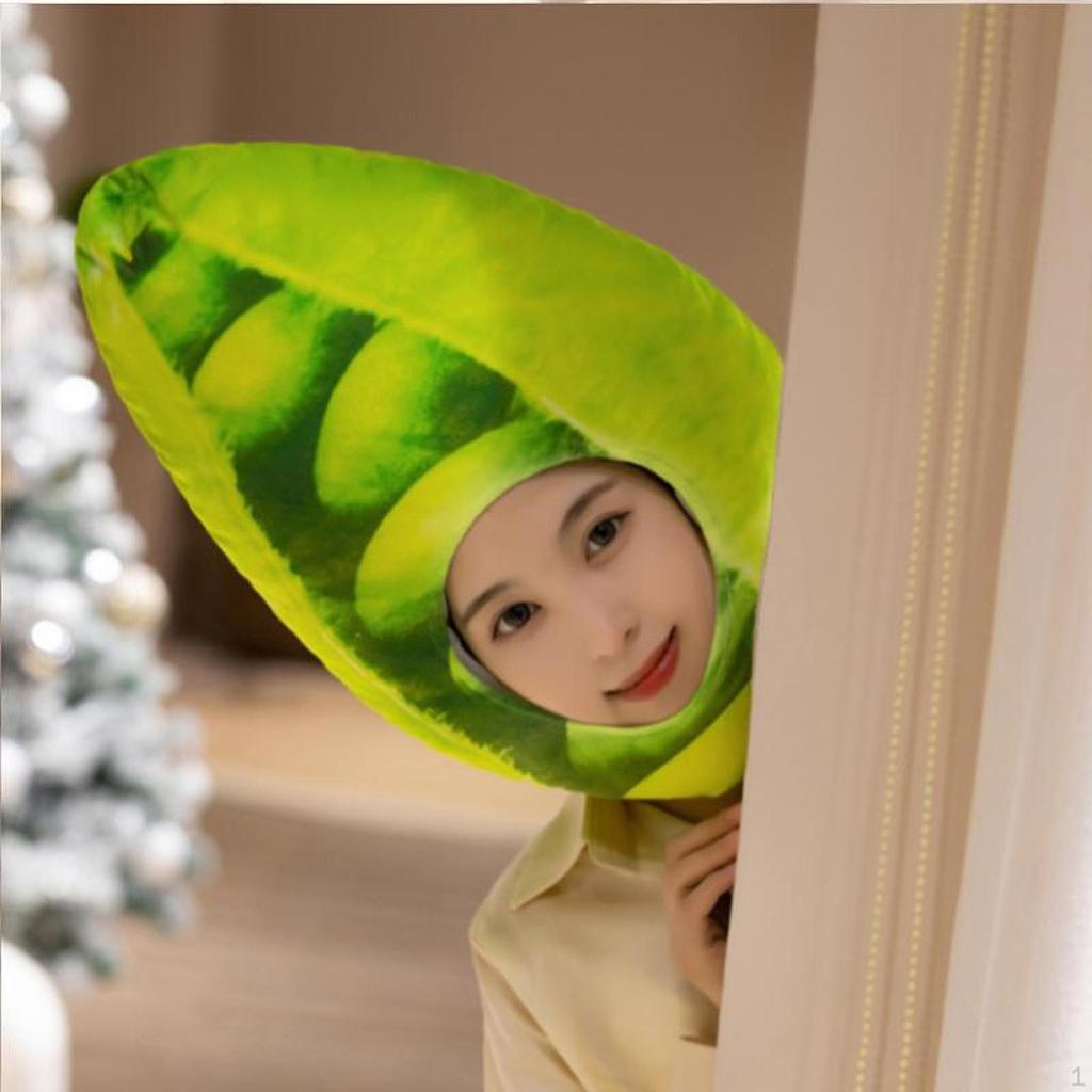 Cute Vegetable Hat Pea Headwear Adults Kids Funny Headgear for Dress Up Event