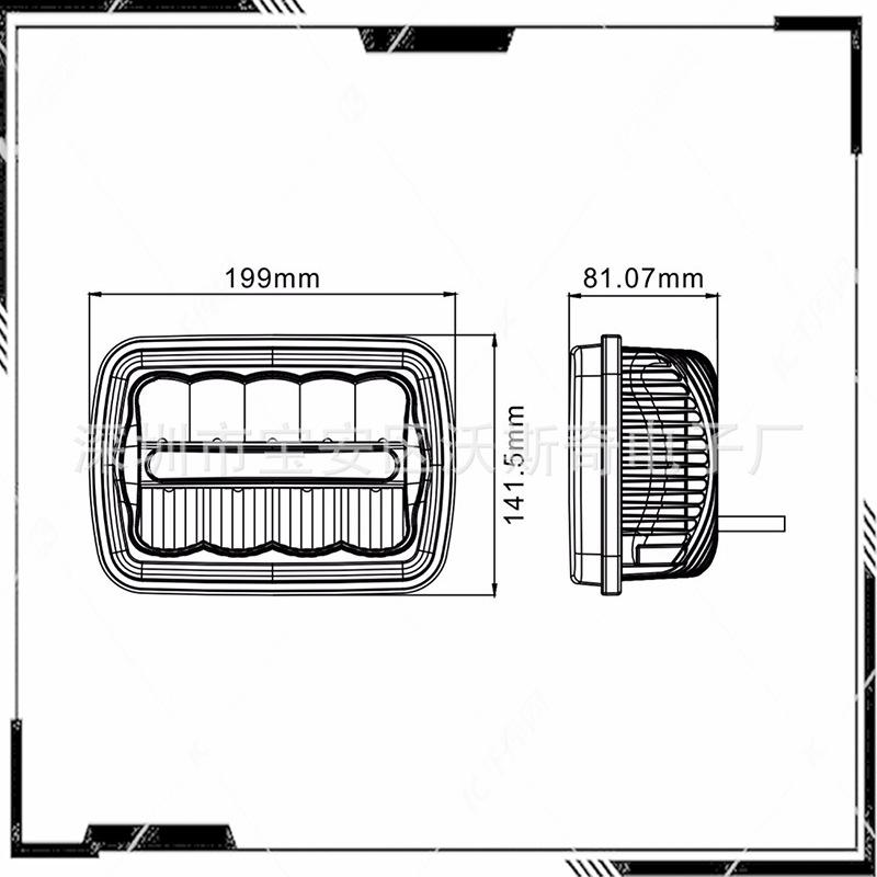 Compatible 5x7 LED Jeep Truck/Van 7-inch Square Headlights