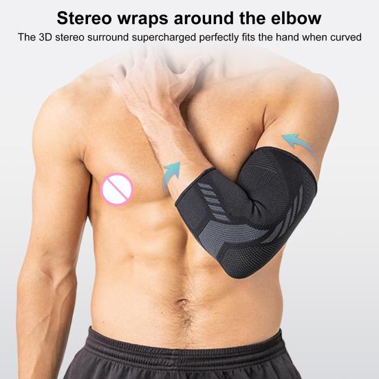 1Pc Elbow Brace Ergonomic Design Compression Shock Absorption High Stretchy Knitting Elbow Protection Not Tight Elastic Gym Sport Arm Sleeve