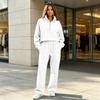 Women's Lined Half Zip Hoodie and Wide Leg Pants 2 Piece Sweatsuit for Fall Winter