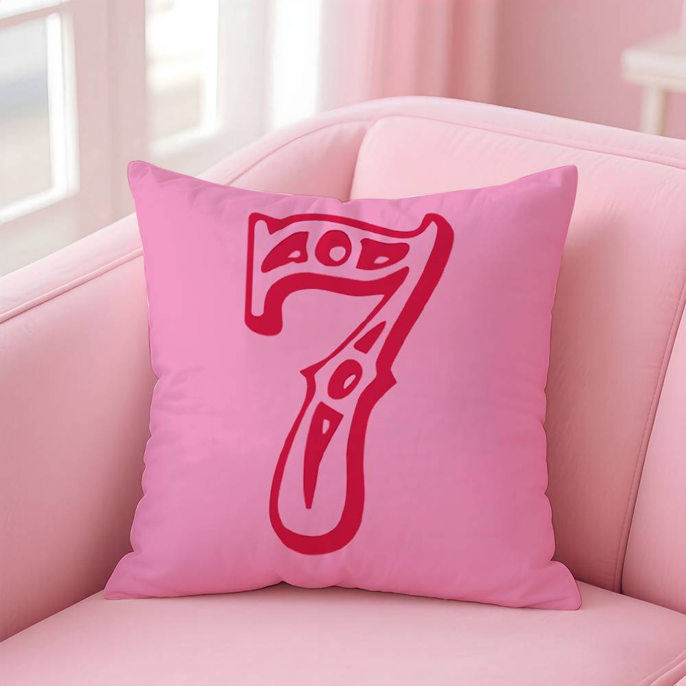 Anime Number 7 Lucky Angel Pillow Case Custom Printed Brushed Fleece Pillow, Baby Skin-Touch, Eco-Friendly Dye-Sublimation Cushi