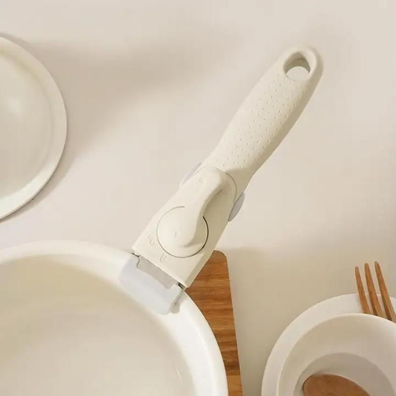 Universeller Topfgriff Allzweck Abnehmbarer Griff Weiß & Grau Verbrühschutz Kochgeschirr-Sets Mit Abnehmbaren Griffen Ersatz