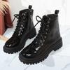 Fashion outer wear versatile medium tube Martin boots women's 2025 new autumn and winter handsome foreign British platform short boots