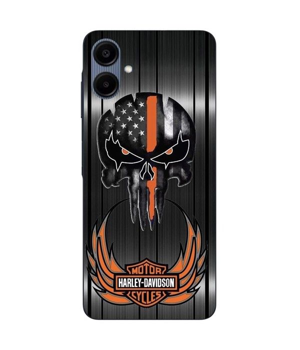Coque Maniacase Pour Samsung galaxy A06 Harley Davidson tête de mort fond gris