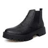 Fashion Black men's boots Warm and Thick Bottom Style for Autumn and Winter New classics casual adult fashion quality leather shoes