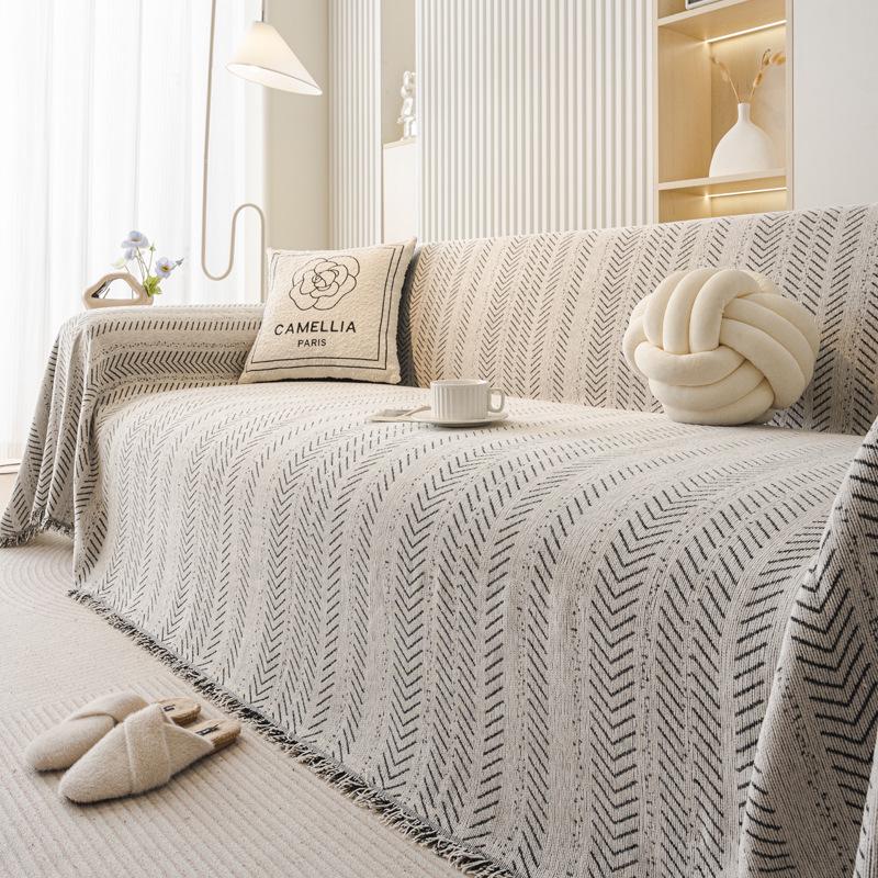 Chenille Minimalist Sofa Cover – Universal Anti-Scratch, All-Season Protector