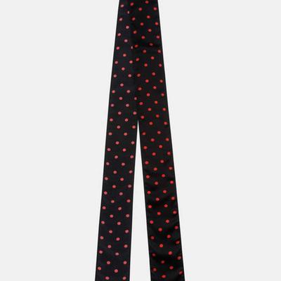 DOT SILK LONG SCARF BLACK