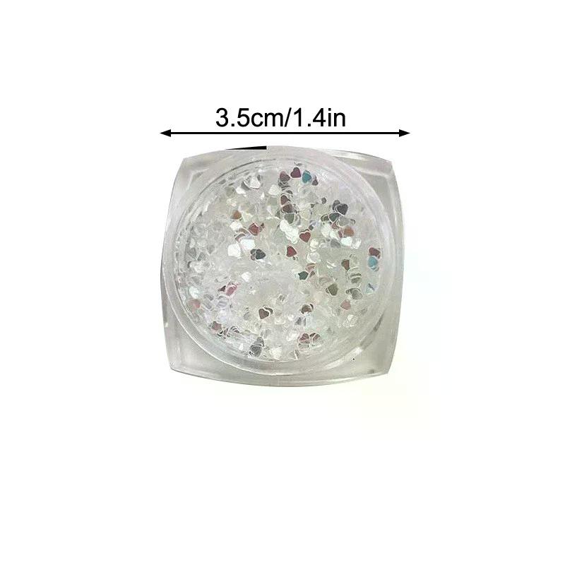1Jar 1mm Mini Sparkling Love Nail Glitter Sparkling Heart Nail Decoration Nail Salon Design Cute Accessories DIY Nail Art Design