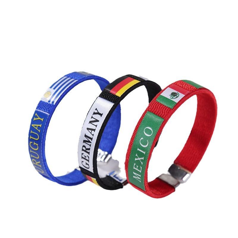 2026 World Cup Flag Bracelet Spain Sports Wristband Embroidered Bracelet Fan Supplies