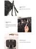 Black Heightened Cosmetic Bag with Mirror - Large Capacity Portable Handheld Storage Box