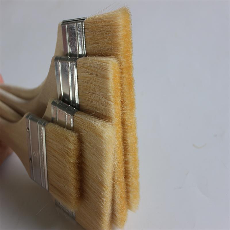 Soft Bristle Wool Brush with Wooden Handle - Hand-Selected, Non-Shedding, Ideal for Latex Paint