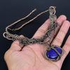Lapis Lazuli Necklace Handmade Jewelry, 999 Copper Wire Wrapped Necklace Designer Gemstone Jewelry Adjustable Chain Necklace Gift For Mom
