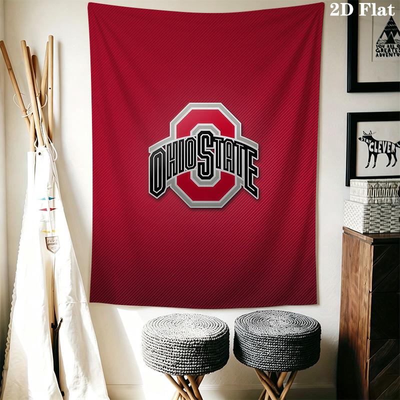 Ohio State University Buckeyes Logo Print Tapestry Background Cloth Fashion Print Background Cloth Homestay Soft Decoration Tapestry