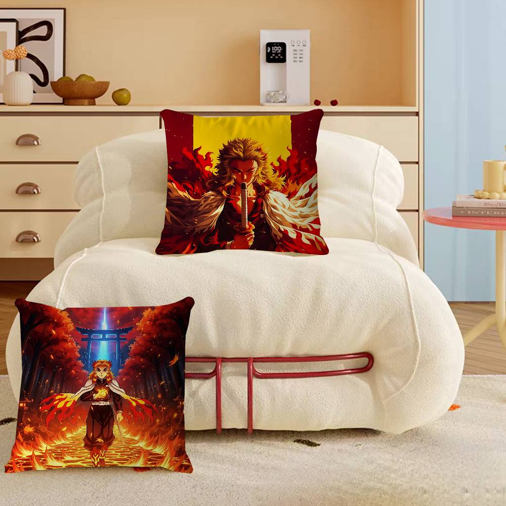 Characters Kyoujurous Rengoku Pillowcase Toon Gift Cushion Cover Bedroom Home Sofa Chair Seat Decor Pillow Case
