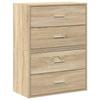 VidaXL Cabinets with 2 Drawers 2 Pcs Sonoma Oak Engineered Wood, Storage Cabinet, Sideboard, Buffet Cabinet, Cabinet 858826
