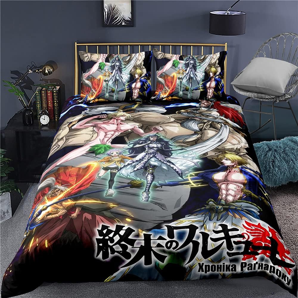Anime Record Of Ragnarok Comforter Boy Bedding Set Duvet Cover Bed Set Quilt Cover And Pillowcase King Queen Size Bedding Set