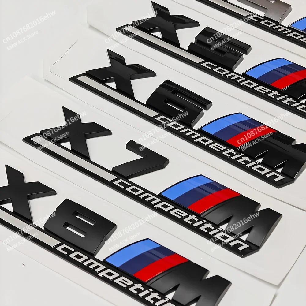 AAAQT1 Silver Grey Black COMPETITION Bar Underlined Emblem for BMW X1M X2M X3M X4M X5M X6M X7M X8M Thunder Edition Car Trunk Sticker
