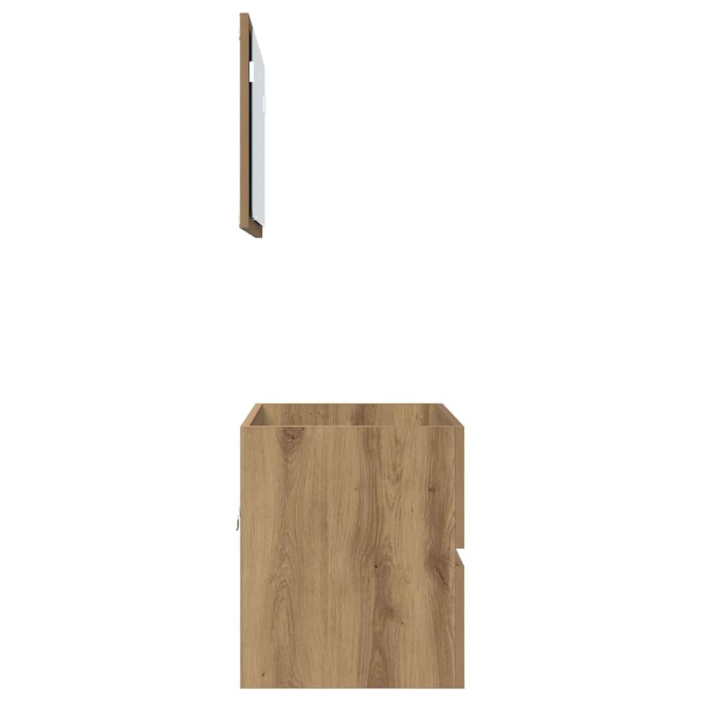 Bathroom Furniture Set 2 Pcs Artisan Oak Plywood and Metal