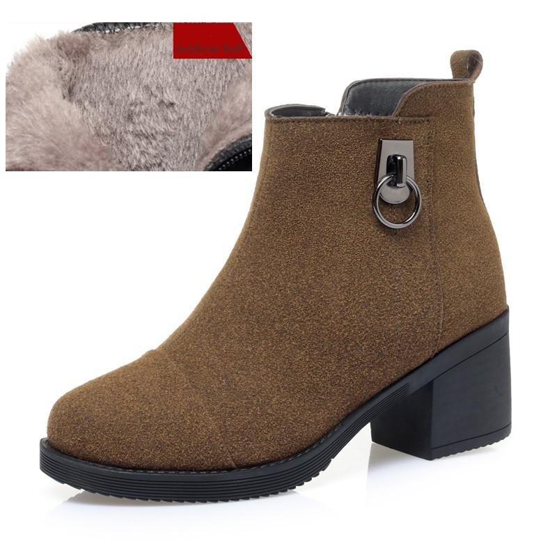 

Женские ботильоны зимние из натуральной кожи и шерсти женские большие размеры высокие каблуки теплые модные ботинки женские 43