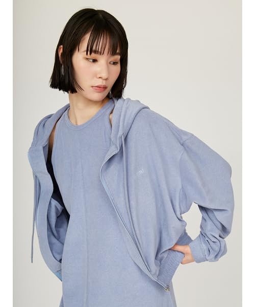 Emi PlaX Pile Hooded Free Size Parka, 13WCD252020, Women's, Blue,