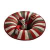 Christmas Santa Gnome Quilted Round Mat Festive Area Rug Non-Slip Backing Door Mat Living Room Bathroom Kitchen Absorbent Mat