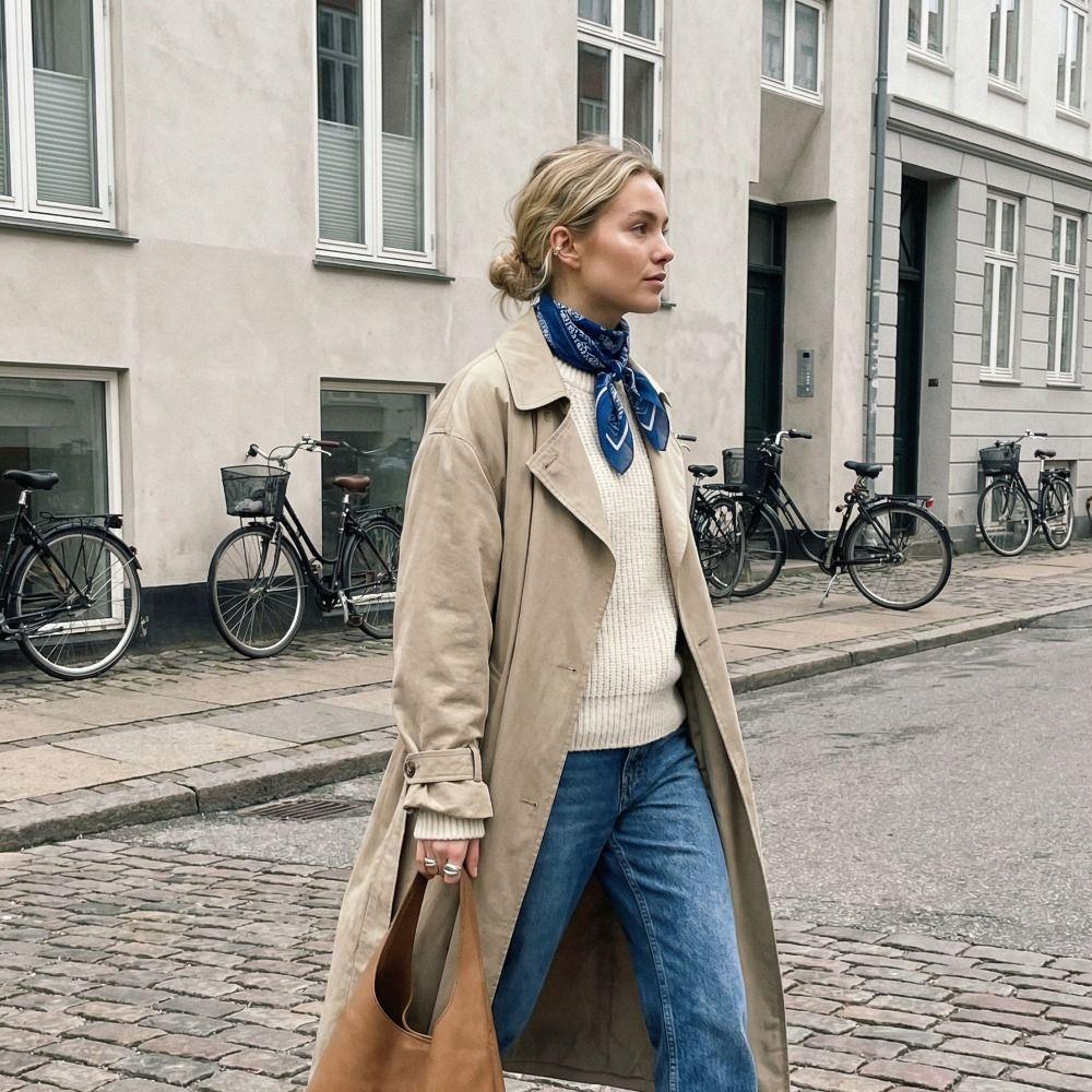 Cashew Small Square Scarf Floral Square Handkerchief Simple Printed Silk Scarf  Vacation