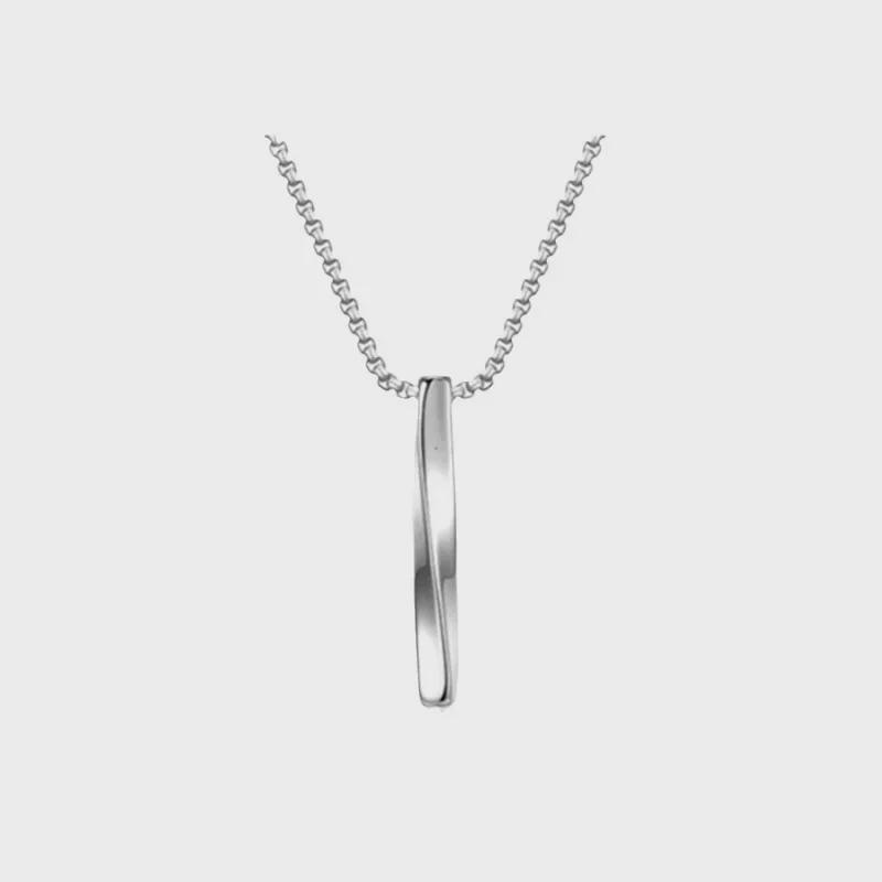 Men's Spiral Titanium Steel Necklace - Minimalist Hip-Hop Style Pendant