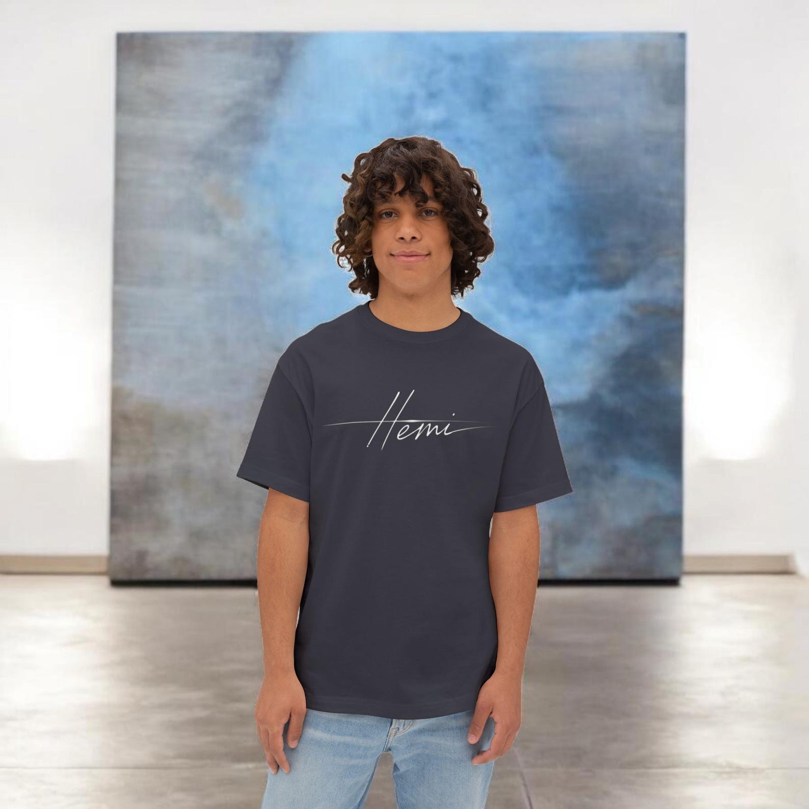 Home script logo Tee | Minimalist white graphic tee 2XL