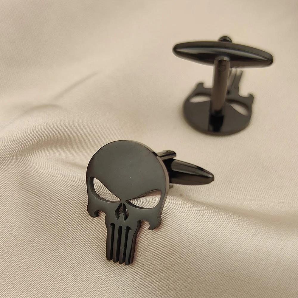 Stainless Steel Skull Man Cufflinks Vintage Personalized Design Jewelry Skeleton Cuff Links Party Shirt Sleeve Buttons