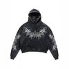 26 American Punk Gothic Skull 3D Print Cropped Hoodie Loose Fit Women