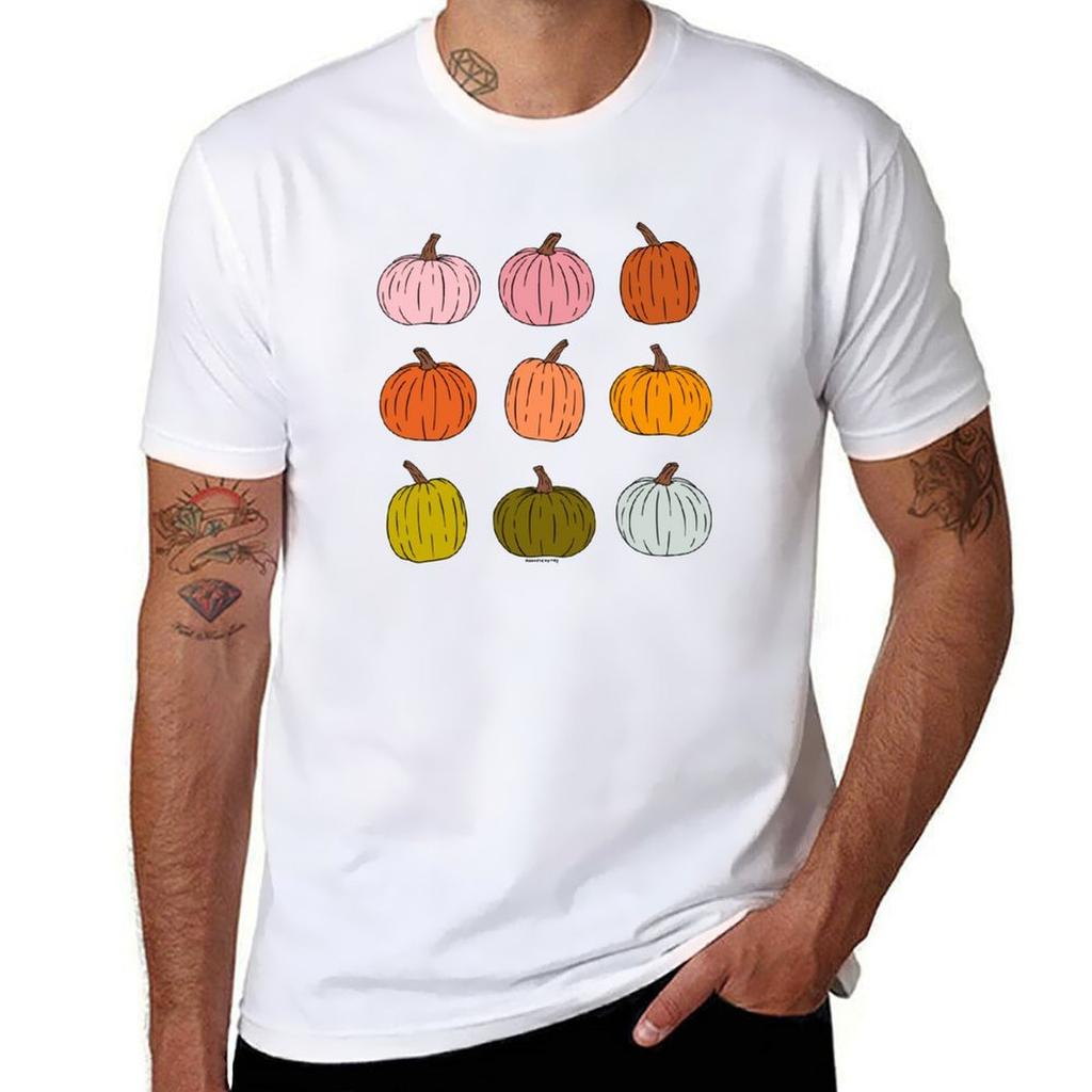 Rainbow Pumpkins Tshirt Stain Resistant Casual Tee