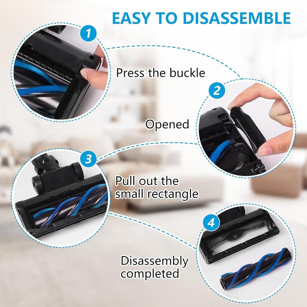 Vacuum Replacement Parts Carpet Brush Assembly with Roller Brush for INSE N5/ N3/ N6/N6S Cordless Vacuum Cleaner, Brush Head Replacement Accessories