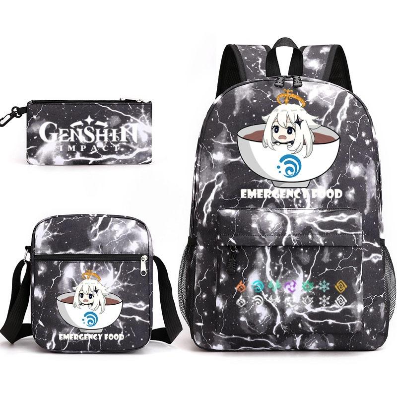 Genshinimpact Yuanshen School Bag Three-Piece Pencil Case Shoulder Bag Backpack