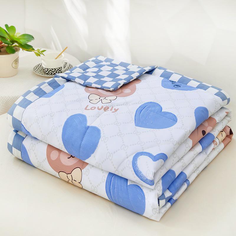Summer Cool Cotton Quilt: Lightweight, Printed, for Double or Single Bedding