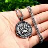 European and American Popular Jewelry Grizzly Bear Necklace Round Bear Paw Accessory Pendant Men Necklace
