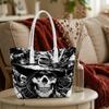 Gothic Skull Pattern Tote Bag Fashion Daily Carry Handbag Stylish Street Casual Shoulder Bag