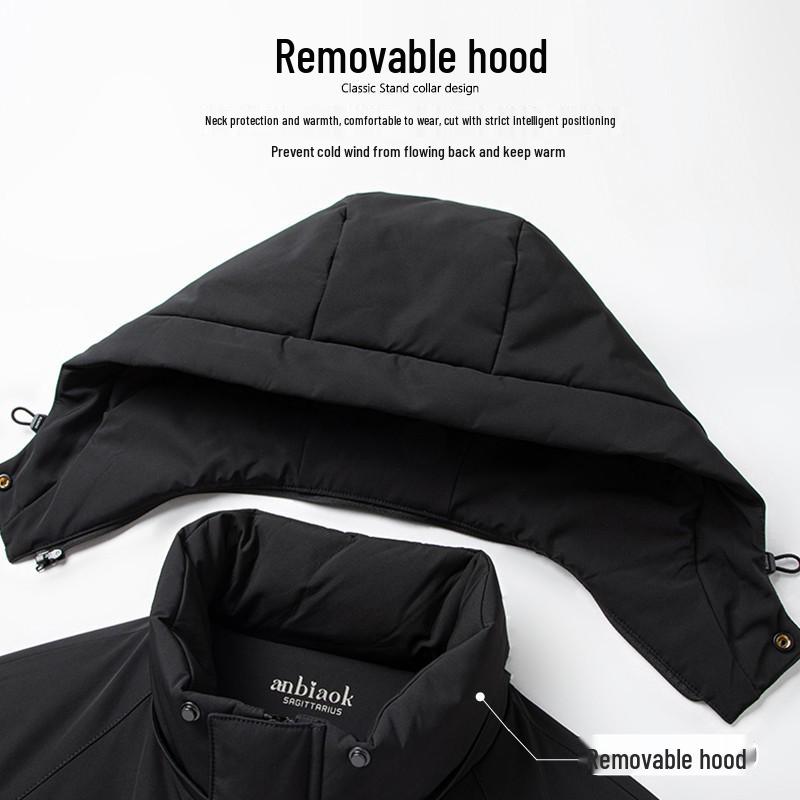 Men's 2025 Winter Hooded Down Jacket with Removable Liner - Thickened and Warm Casual Wear