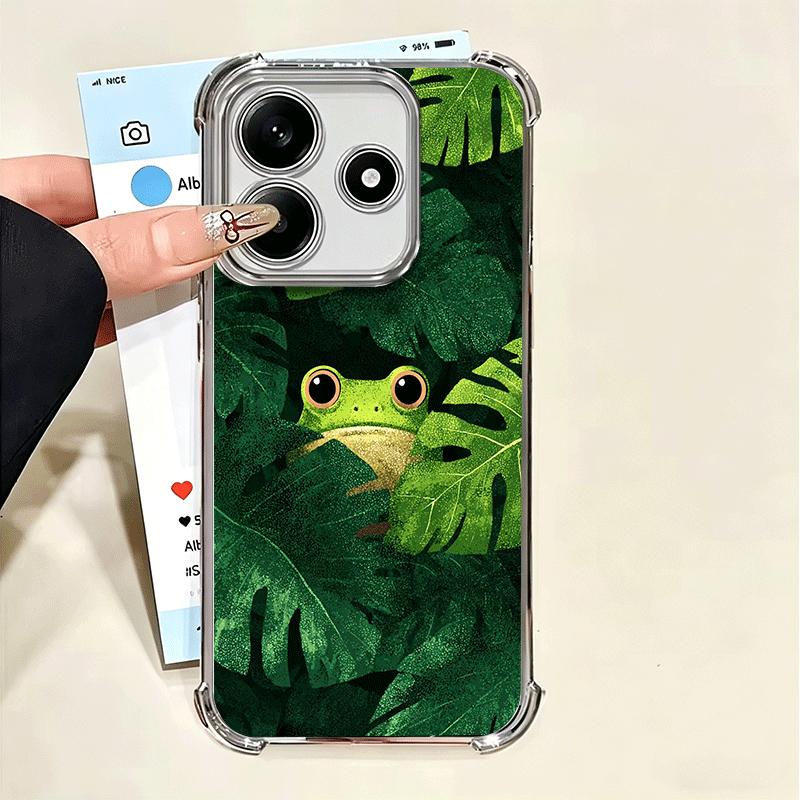 Cute Cartoon Frog Plating Phone Case For Xiaomi Poco X5 X6 X7 X8 Pro Max F8 Ultra F7 M8 M7 M5S Redmi 15C 15 14C 13C 13 X3 12C F6