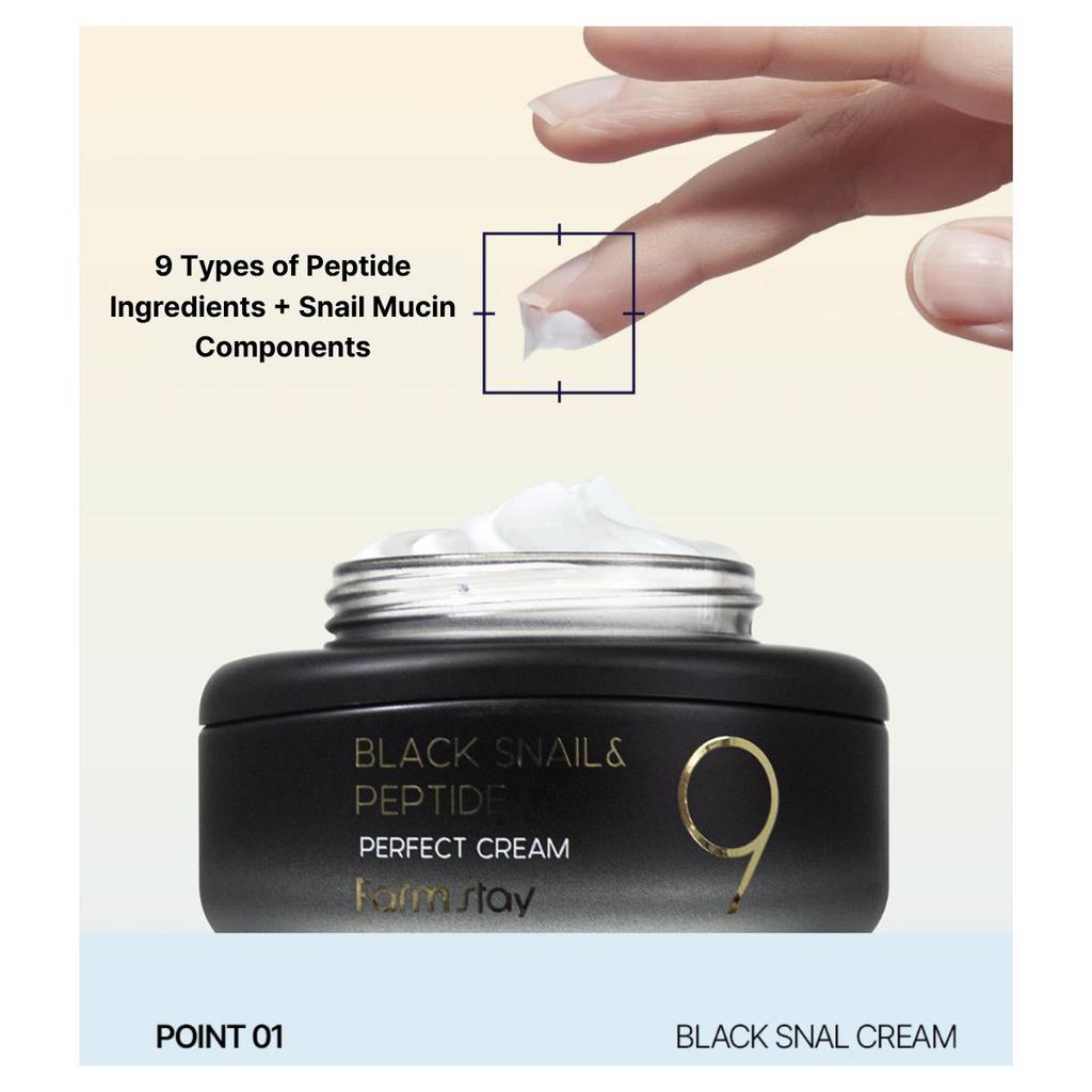 Farmstay Black Snail & Peptide 9 Perfect Cream 55ml + Ampoule 35ml